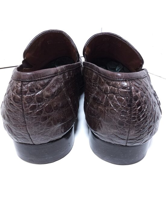 Los Altos Caiman Crocodile Belly Loafers – Brown, Size 13 main image 6
